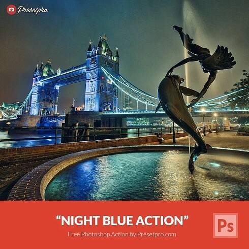 Free Photoshop Action Night Blue