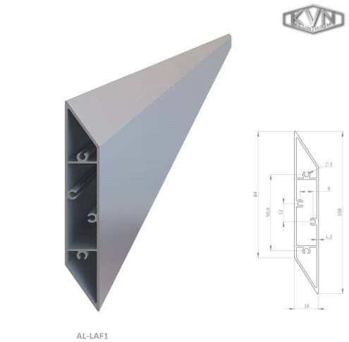 Pohony bran a vrat Profil na výplň 108x16x6000 mm, materiál EN AW-6060 T66, přírodní hliník bez povrchové úpravy, cena za