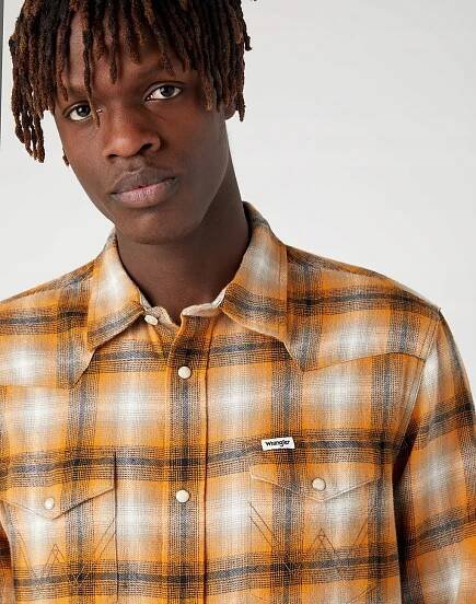 jetmarova.cz Pánská košile Wrangler 112341159 western shirt golden oak
