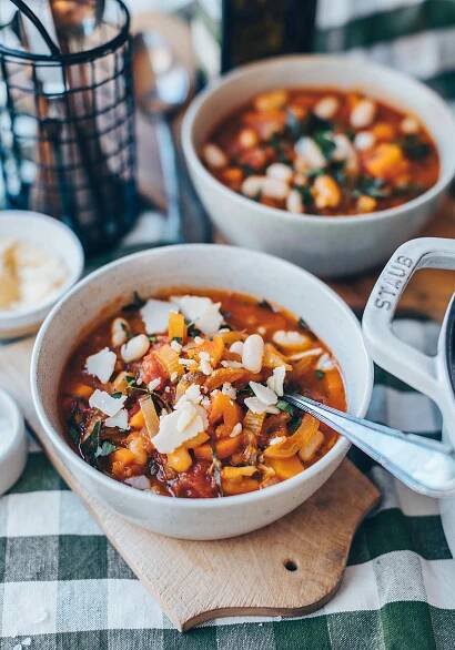 Swiss chard minestrone with white beans - Klara`s Life