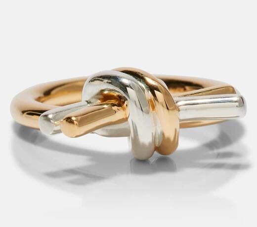 Knot gold-plated sterling silver ring | Bottega Veneta