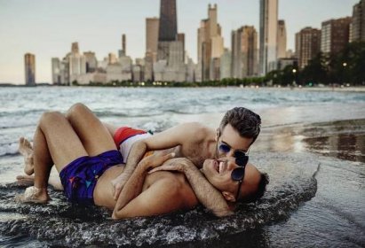 Chicago Lakefront Gay Engagement Shoot - Love Inc. Mag