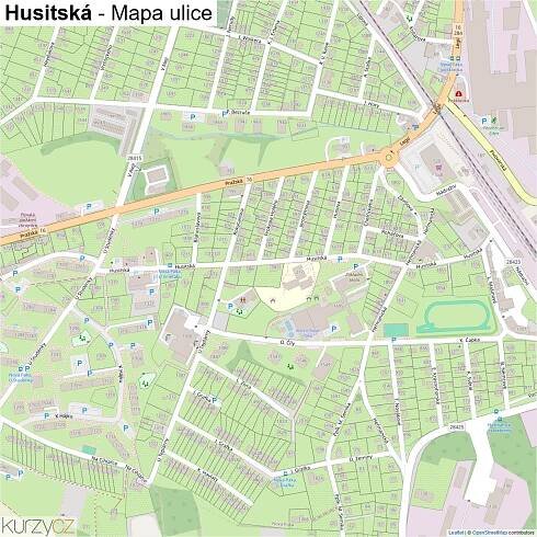 Husitská - mapy | Kurzy.cz