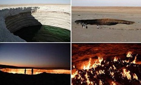 The Door to Hell: Giant hole in the Karakum Desert has been on fire for more than 40 YEARS