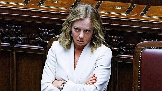 Italská premiérka Giorgia Meloniová v parlamentu (26. června 2024)