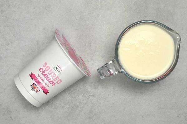 Sour cream next to heavy cream