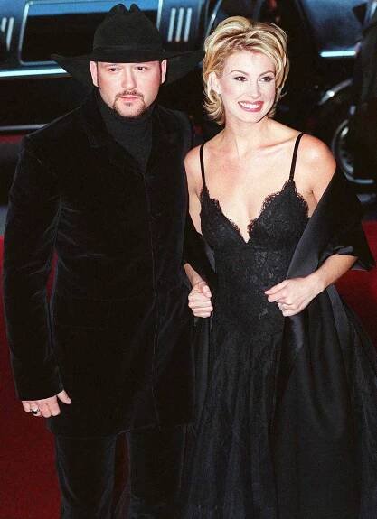 Grammy nominees Tim McGraw (L) and Faith Hill (R),
