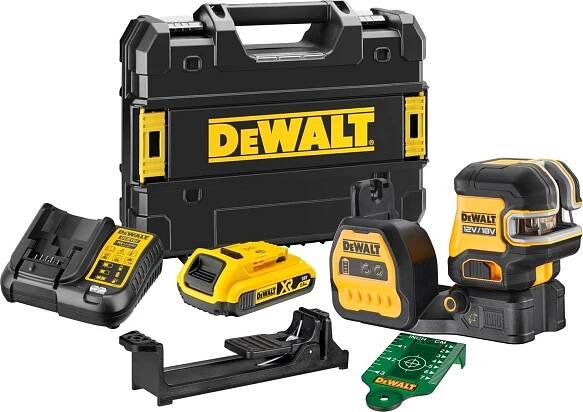 DeWALT DCE825D1G18-QW + akumulátor + kufr + nabíječka + zaměřovací kotouč + nástěnný držák