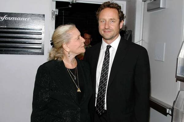 Lauren Bacall and Sam Robards at the opening night of 'The Overwhelming' on Oct. 23, 2007, in New York City.