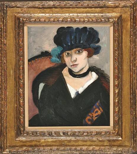 "Portrait de Marguerite" by Matisse in a gold frame