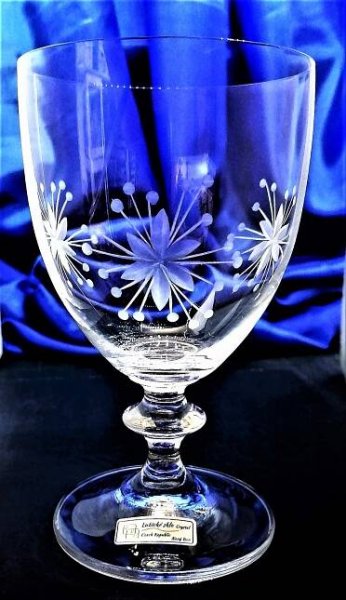LsG-Crystal Univerzální skleničky multifunkční ručně ryté broušené dekor Vločka dárkové balení satén Elis-9787 300ml 6 Ks.
