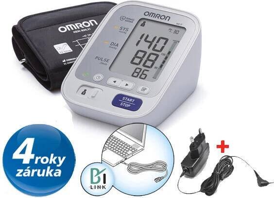 Tonometr OMRON M3 IT s USB připojením na internet +ZDROJ (SET)