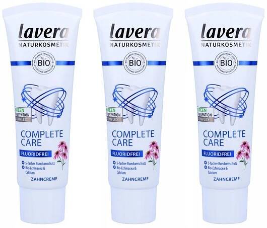 Lavera zubní pasta Complete Care BEZ fluoridu 3x75 ml s bio-echinaceou vápníkem