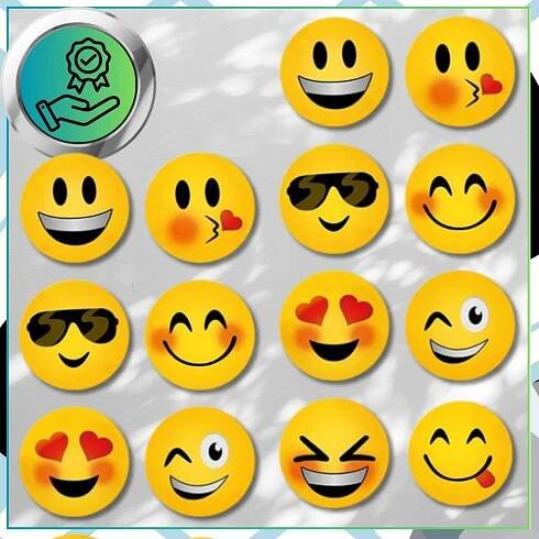 Samolepky Emoji Barevné Na roli 500 ks Smajlíci DIY pro děti MOTIVAČNÍ Licence ostatní