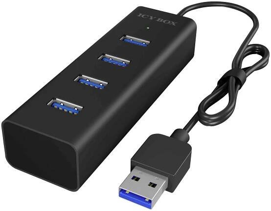 ICY BOX USB 3.0-hub černá