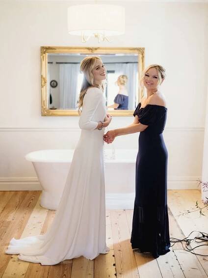 bride with friend