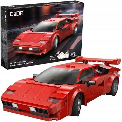 STAVEBNICE CADA AUTO RC 21 CM 1:20 RED SHADOW 328 DÍLŮ DUAL MODE