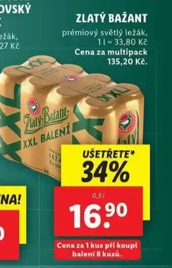 Lidl Pivo zlatý bažant nabídka
