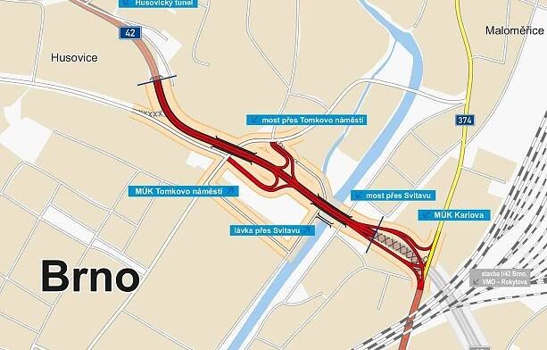 ŘSD obdrželo tři nabídky na realizaci stavby I/42 Brno VMO Tomkovo náměstí a I/42 Brno VMO Rokytova