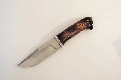Нож Барсук, сталь Elmax, стабилизированное дерево, мельхиор, фибра – купить нож в интернет-магазине Окские Ножи
