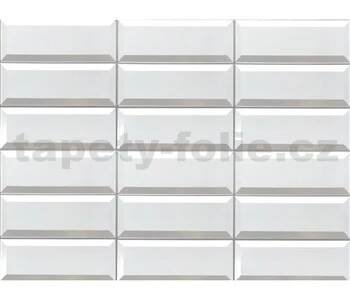 Obkladové panely 3D PVC rozměr 440 x 580 mm obklad bílý s šedou spárou