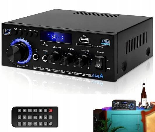 ZESILOVAČ PRO BLUETOOTH REPRODUKTORY FM RÁDIO HIFI 40W + DÁLKOVÉ OVLÁDÁNÍ