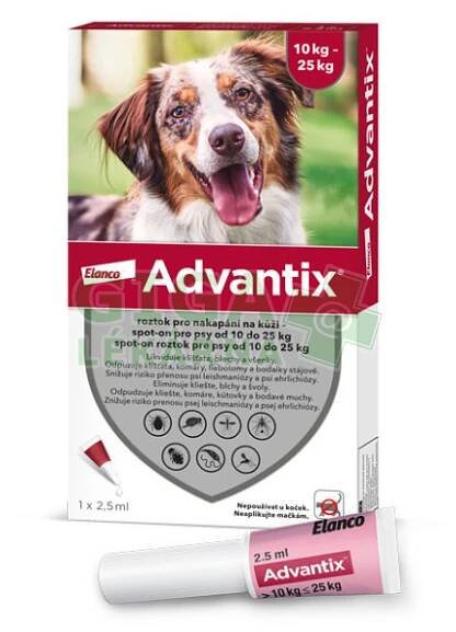 Advantix spot-on 1x 2,5 ml pro psy 10-25 kg