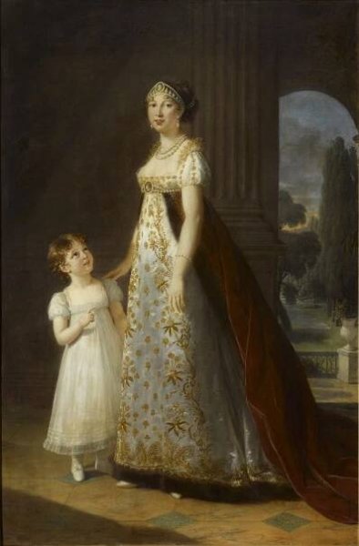 Caroline Murat with her daughter Letizia
