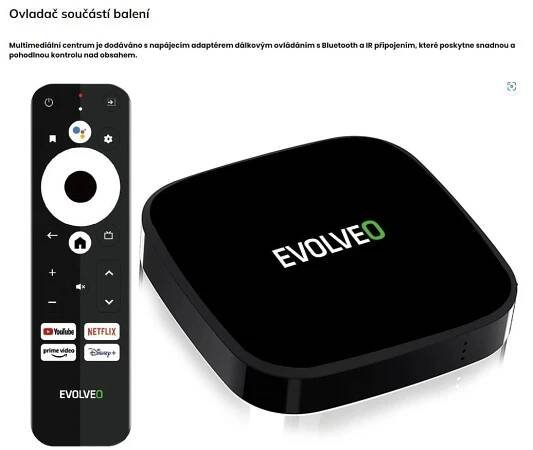 EVOLVEO MultiMedia Box A4, 4k Ultra HD, 32 GB, Android 11 | Aukro