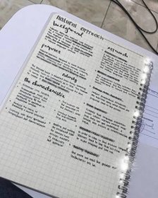 Natural Approach, english notes, handwriting, grid notebook ideas, taking note style ideas