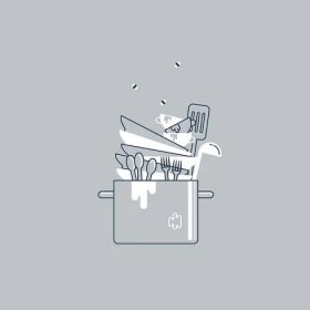 Neupravený, špinavé nádobí — Ilustrace