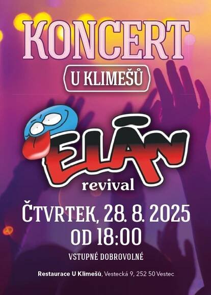 Pozvání na koncert ELÁN REVIVAL z Restaurace U Klimešů 1