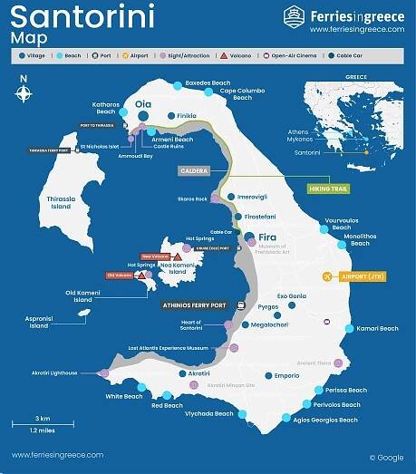General map of Santorini