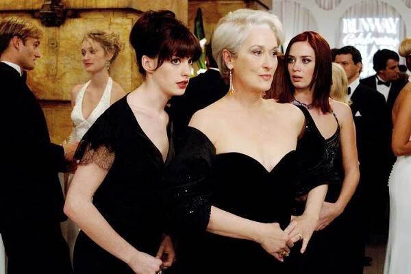 Anne Hathaway, Meryl Streep, and Emily Blunt in 'The Devil Wears Prada', 2006