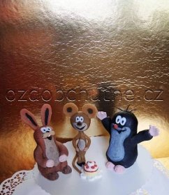 marcipánové figurky krtek, myška a zajíc