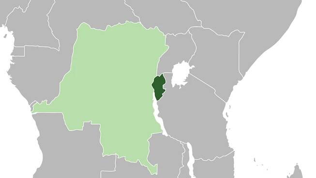 Ruanda-Urundi (dark green) depicted within the Belgian colonial empire (light green), c. 1935