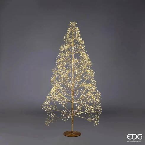 Vánoční dekorace světelný strom 2100 LED zlatý, 180 cm