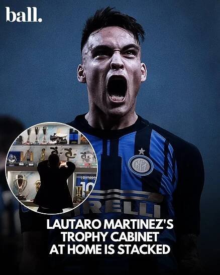 Lautaro Martinez, casually updating his trophy cabinet after being crowned Serie A’s Best Player of the 2023-2024 season 😮‍💨