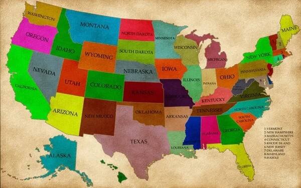 Mapa USA — Stock obrázek