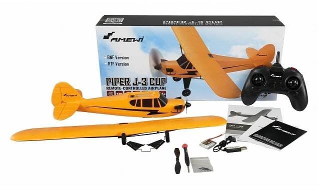 Amewi RC letadlo Piper J-3 Cup Gyro RTF