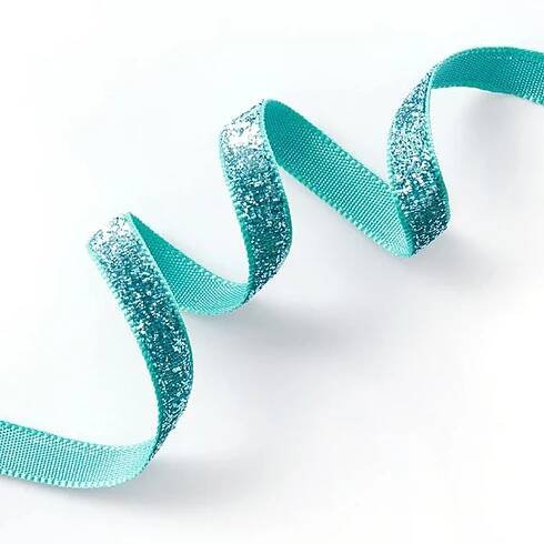 Sametová stužka Metalický [10 mm] – modrá aqua