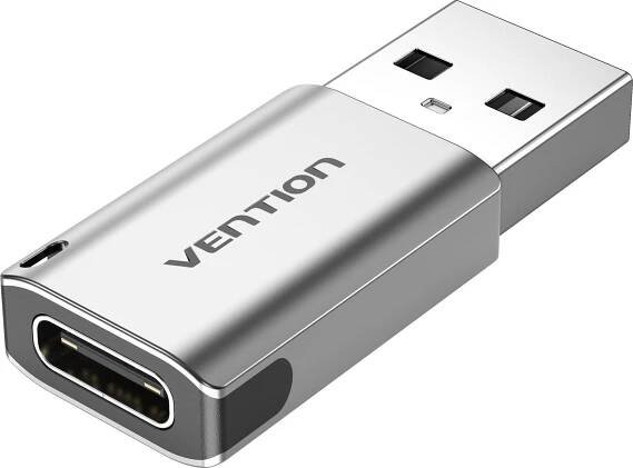 Vention USB 3.0 (M) to USB-C (F) OTG Adapter Gray Aluminum Alloy Type