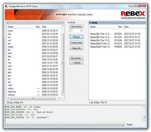 Rebex Tiny Sftp Server