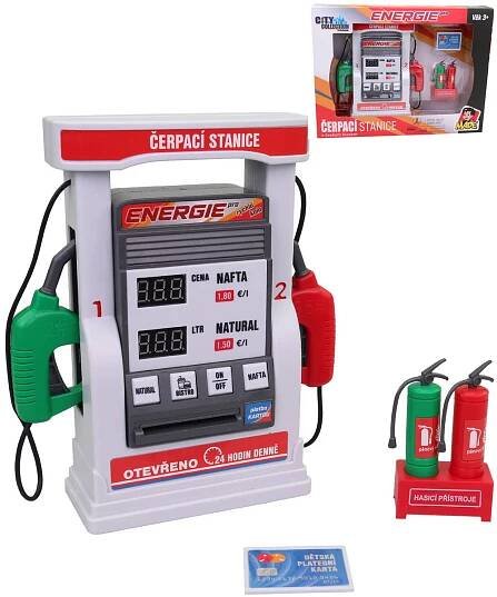 Čerpací stanice City Collection set benzinová pumpa s doplňky na baterie CZ Zvuk - zvětšit obrázek
