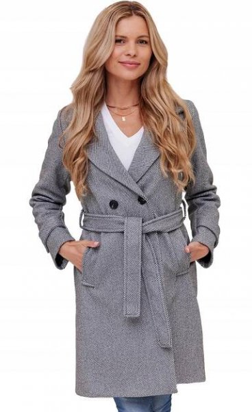 ŽEBROVANÝ KABÁT S PODZIMNÍM ZIMNÍM PODZIMNÍM PÁSKEM, DÁMSKÝ, 3XL Pohlaví žena