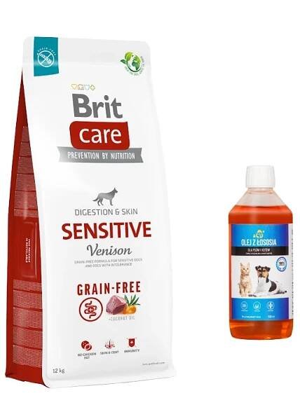 BRIT CARE Grain-free Sensitive Venison 12kg + LAB V 500ml 5% SLEVA!