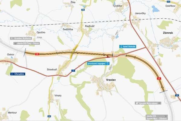 První tunel na D35 bude proražený do konce listopadu, stavbu provází mírné komplikace - Zdopravy.cz