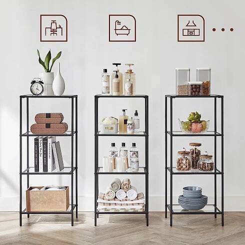 Regál Songmics VASAGLE 40 cm x 95 cm x 30 cm černý NEKOMPLETNÍ!! Barva nábytku černá