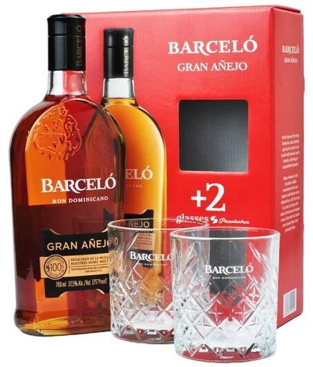Barceló Gran Anejo 37,5 % + 2 skla