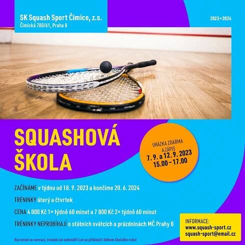 Squashová škola 2023/2024 — Squash sport Čimice – Praha 8